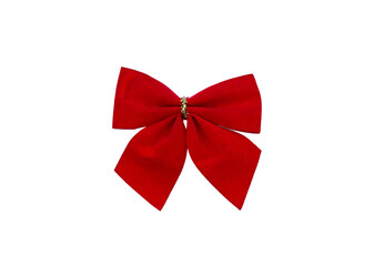 Red bow isolated on white