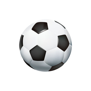 Soccer ball 3D icon isolated on white. Realistic 3d object football ball cartoon style. Sports football game. Sport