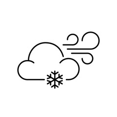 Winter snow storm weather forecast. Pixel perfect, editable stroke simple line icon