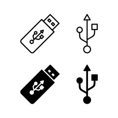 Usb icon vector for web and mobile app. Flash disk sign and symbol. flash drive sign.