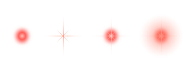 Red glowing light effect  for lamp on transparent background