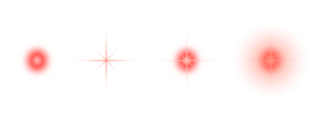 Red glowing light effect  for lamp on transparent background