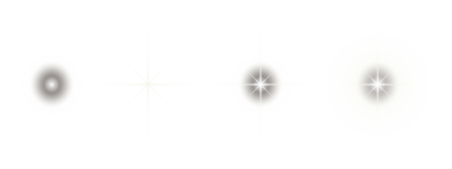 White glowing light effect  for lamp on transparent background