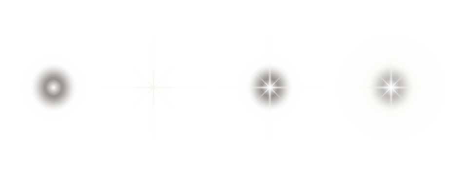 White glowing light effect  for lamp on transparent background