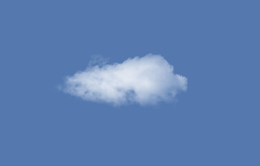 White cloud isolated on blue background, mud set on blue