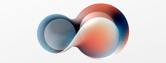 Fluid abstract background, round shapes and circle flowing design for wallpaper, banner, background or landing