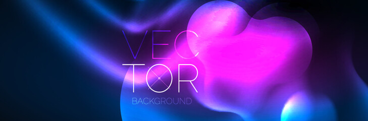 Magic neon glowing lights abstract background wallpaper design, vector illustration