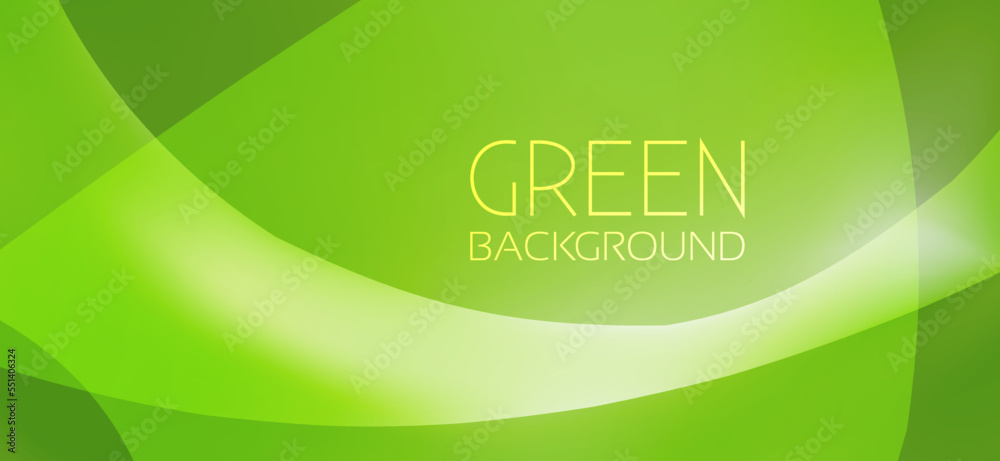 Aufkleber Green background with rounded translucent shapes. Vector graphics