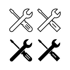 Repair tools icon vector for web and mobile app. tool sign and symbol. setting icon. Wrench and screwdriver. Service