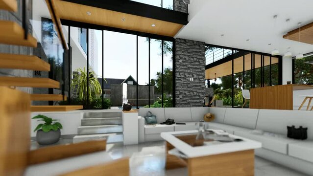 Residential Housing Virtual Tour - CLB DayLight Interior 3 - Living Room