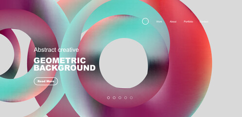 Round shapes, circles and rings composition. Business or technology design for wallpaper, banner, background, landing page, wall art, invitation, prints