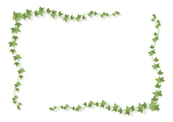 葉っぱのイラストのフレーム（ベクター、アイビー）