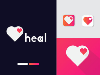 Heal Logo | Health Care Logo | Heart Logo | Love Heart Logo
