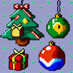 Obraz na płótnie Canvas Pixel Art Christmas