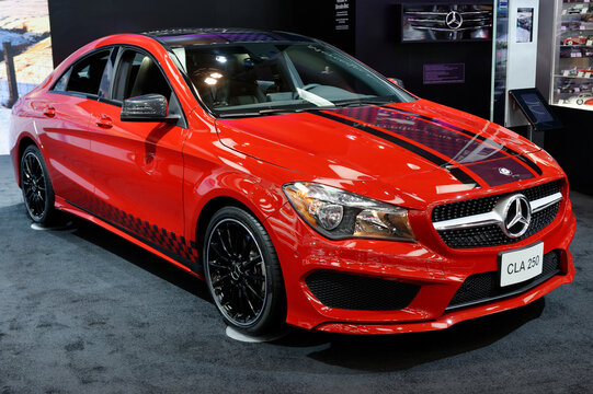 TORONTO, CANADA-FEBRUARY 14, 2014: The all New Mercedes CLA 250 at the 2014 Canadian International Auto Show in Toronto          