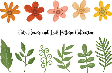 a set of aesthetic cute spring and summer flower clip art collection