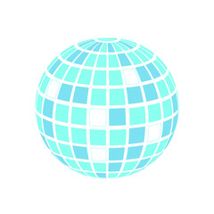 Disco ball blue. blue ball music. Glitter pattern. Space background. Vector illustration. Stock image. 