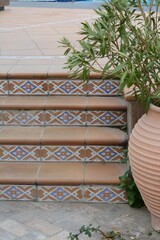 View of beautiful stairs with pattern outdoors