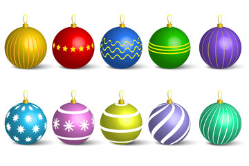 New year's toys set. Christmas element. Event elements. Vector illustration. Stock image. 