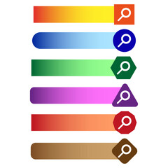 Fototapeta premium banner with colored search. Various geometric shapes. Computer interface. Vector illustration. Stock image.