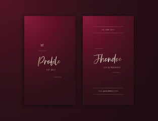 Red Gold Luxury Vertical Business Card Template