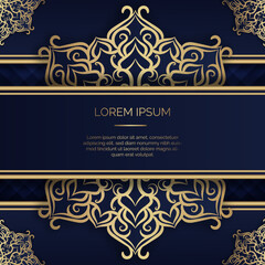 mandala background, blue and gold