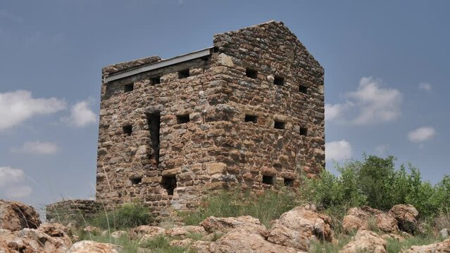 Stone masonry defensive military blockhouse used in Boer War, S Africa