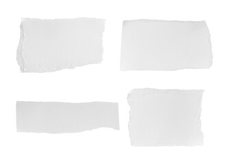 Fototapeta Set of White ripped piece of paper isolated on transparent background PNG file obraz