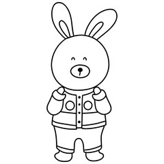 Cute bunny in Chinese traditional costume, Cheongsam dress