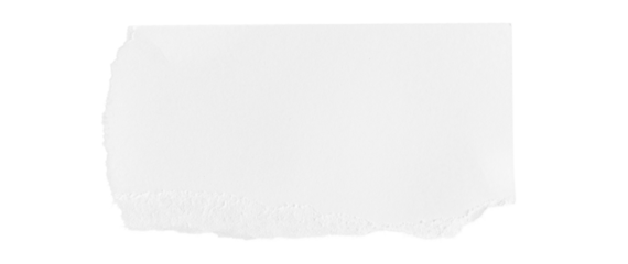White ripped piece of paper isolated on transparent background PNG file