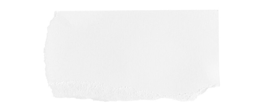 White ripped piece of paper isolated on transparent background PNG file