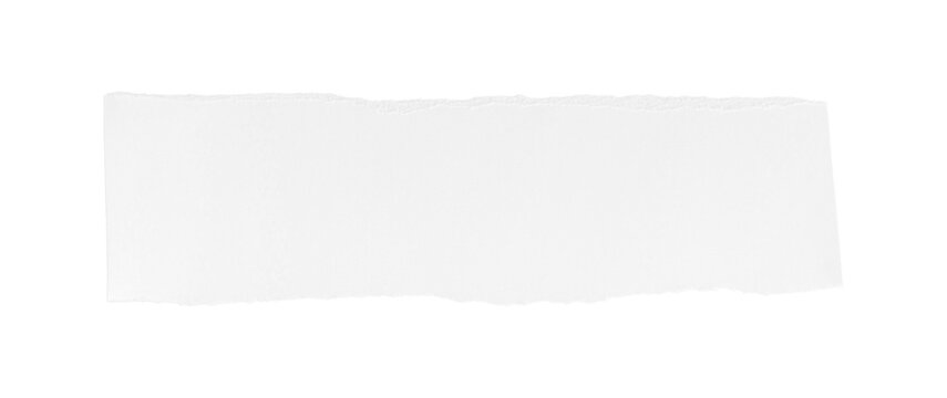 White ripped piece of paper isolated on transparent background PNG file