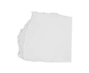 White ripped piece of paper isolated on transparent background PNG file