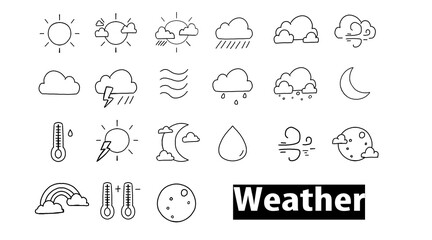 天気　マーク　イラスト　セット