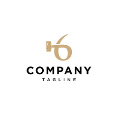 6 Number  Auction Vector logo icon vector Template