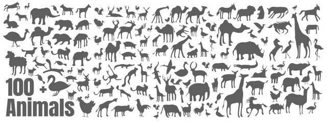 Fototapeta na wymiar animals silhouette bundle set vector