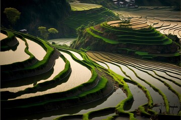 Terraced rice field