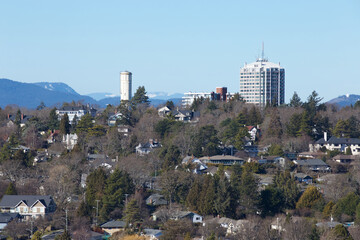 Fototapeta premium View of the city and surrounding neighborhood
