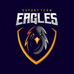 Eagle esport mascot logo design illustration vector © Artchilles