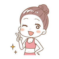 Illustration of a woman with a clean stomach.