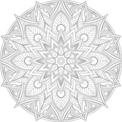 Circular Mandala pattern for tattoo, decoration premium product poster or painting. Decorative ornament in ethnic oriental style. Outline doodle hand draw illustration.