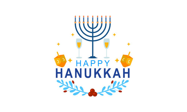 Hanukkah menorah. Happy jewish holiday hanukkah concept