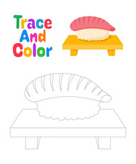 Sushi tracing worksheet for kids
