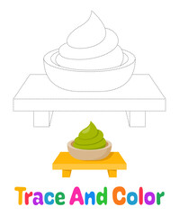 Wasabi tracing worksheet for kids