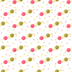 Seamless pattern with Dango, for decoration