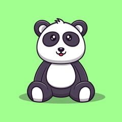 Cute panda cartoon vector icon illustration. Animal icon concept isolated vector. Flat cartoon style