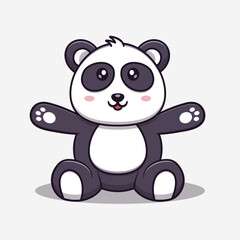 Cute panda hug cartoon vector icon illustration. Animal icon concept isolated vector. Flat cartoon style
