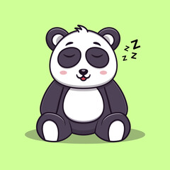 Cute panda sleeping cartoon vector icon illustration. Animal icon concept isolated vector. Flat cartoon style