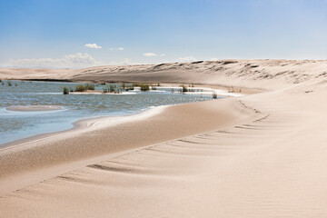 Rainwater lagoon formed in the dunes of Cidreira beach