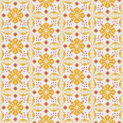 Floral Seamless Pattern Background Garden Nature Damask Aboriginal Ornament Art